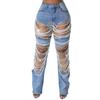 Spodnie jeansowe Broken Hole Heavy Industry Nail Bead Elastic Jeans dla kobiet