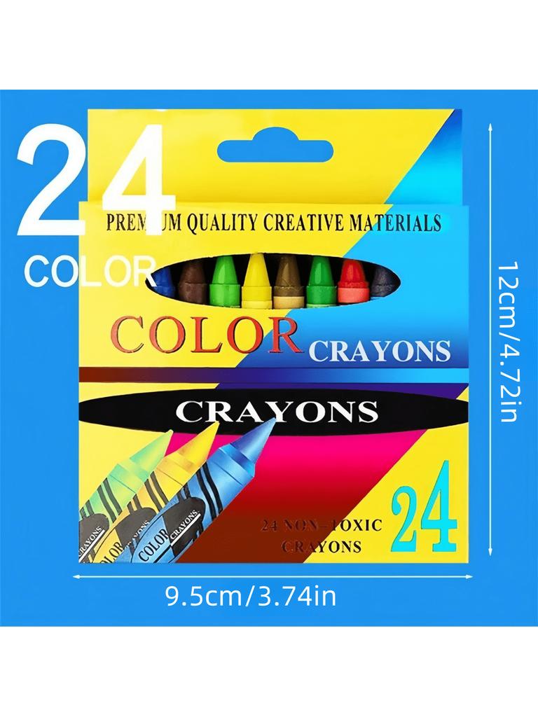6/8/12/24Pcs Children's Art Painting Colored Crayons, Oil Pastels, Children's Non-Messy Hand Art Supplies for Kindergarten