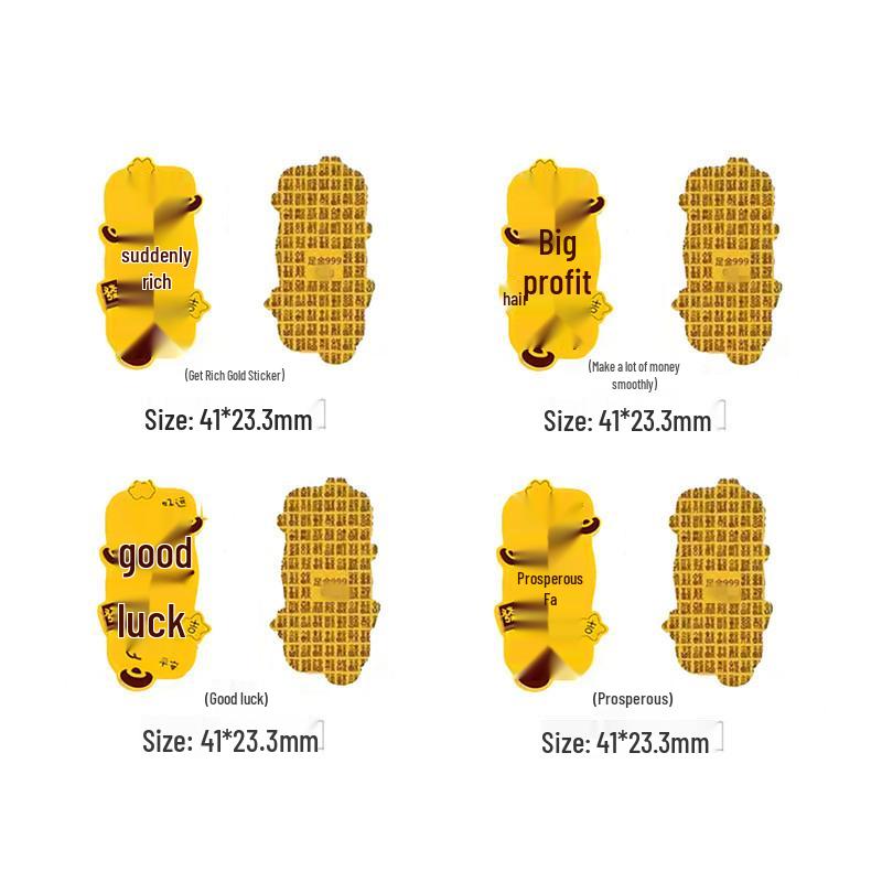 Gold Beckoning Cat Phone Sticker with 999 Gold Flake for Prosperity - 2mg 2mg Pure Gold Phone Sticker + Acrylic