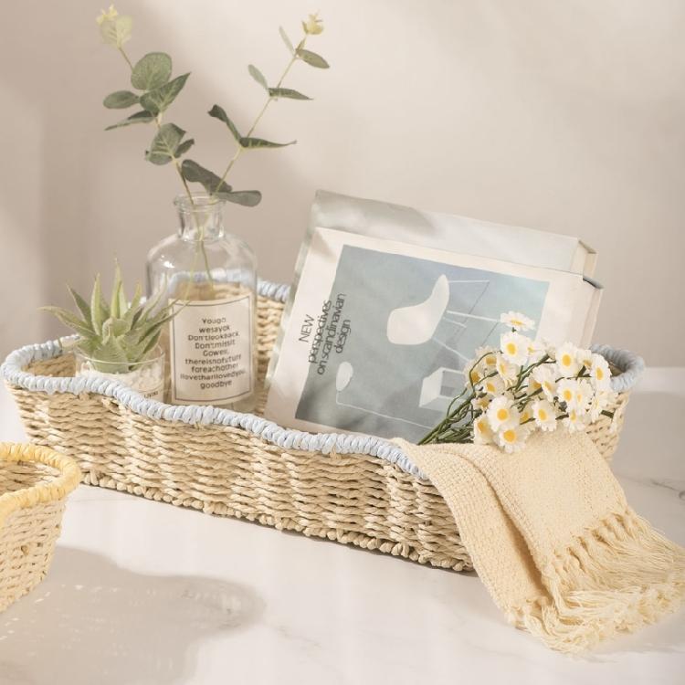 Artisanal Paper Fiber Basket Iron Reinforced Structure Home Decoration Storage Solution For Plant Display Organizing