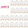 10/20pcs 4x4 Inch Mini Stretch Canvas with Wooden Easel Set Art Primed Canvases for Painting Acrylic Pouring Oil Paint & Wet Art