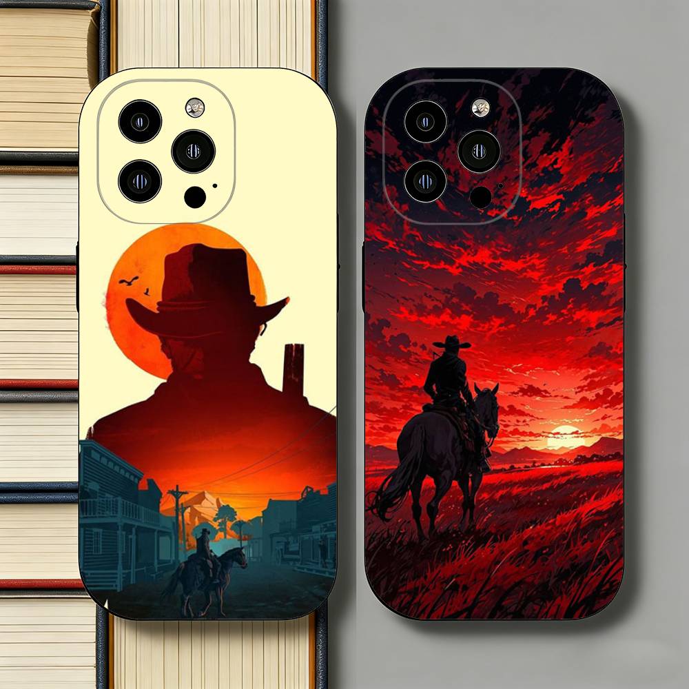 Red D-Dead R-Redemption Slim Back Phone Case for iPhone 17 Air 16 Pro Max 16e 15 Plus 14 13 Mini 12 11 Protective Cover