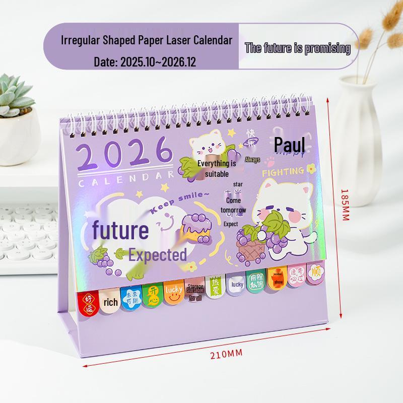 

2026 Custom Alien Laser Wind Desk Calendar: Creative Cartoon & Beautiful Text Design for Advertising & Ornamentation.