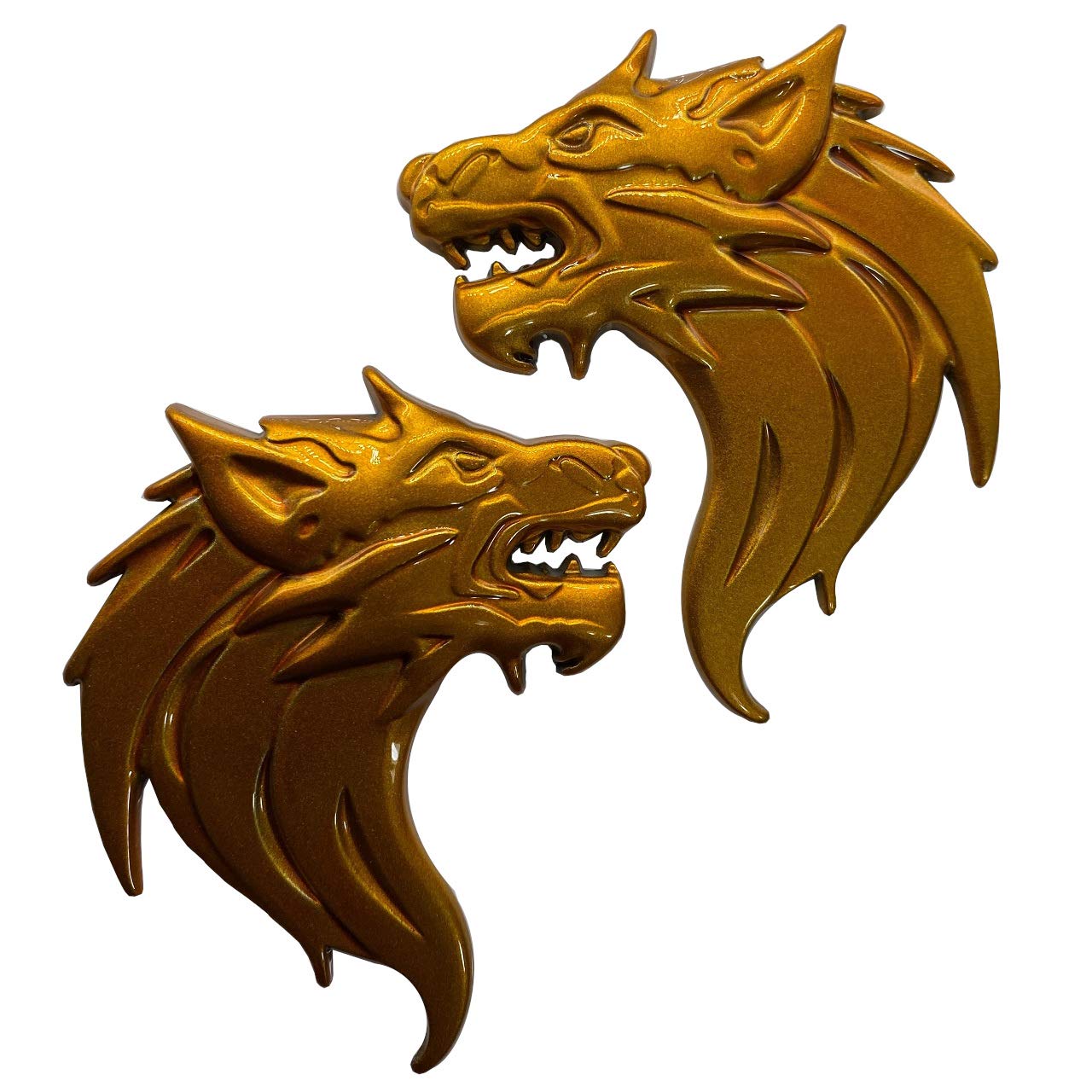 3D 3D Emblem Sticker Wolf Wolf Car Metal Double-Sided Tape жёлтый