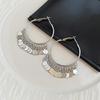 Simple Iron Mixture Round Earrings Sparkling Sequins Detailing Decoration Drop Everyday Jewelry