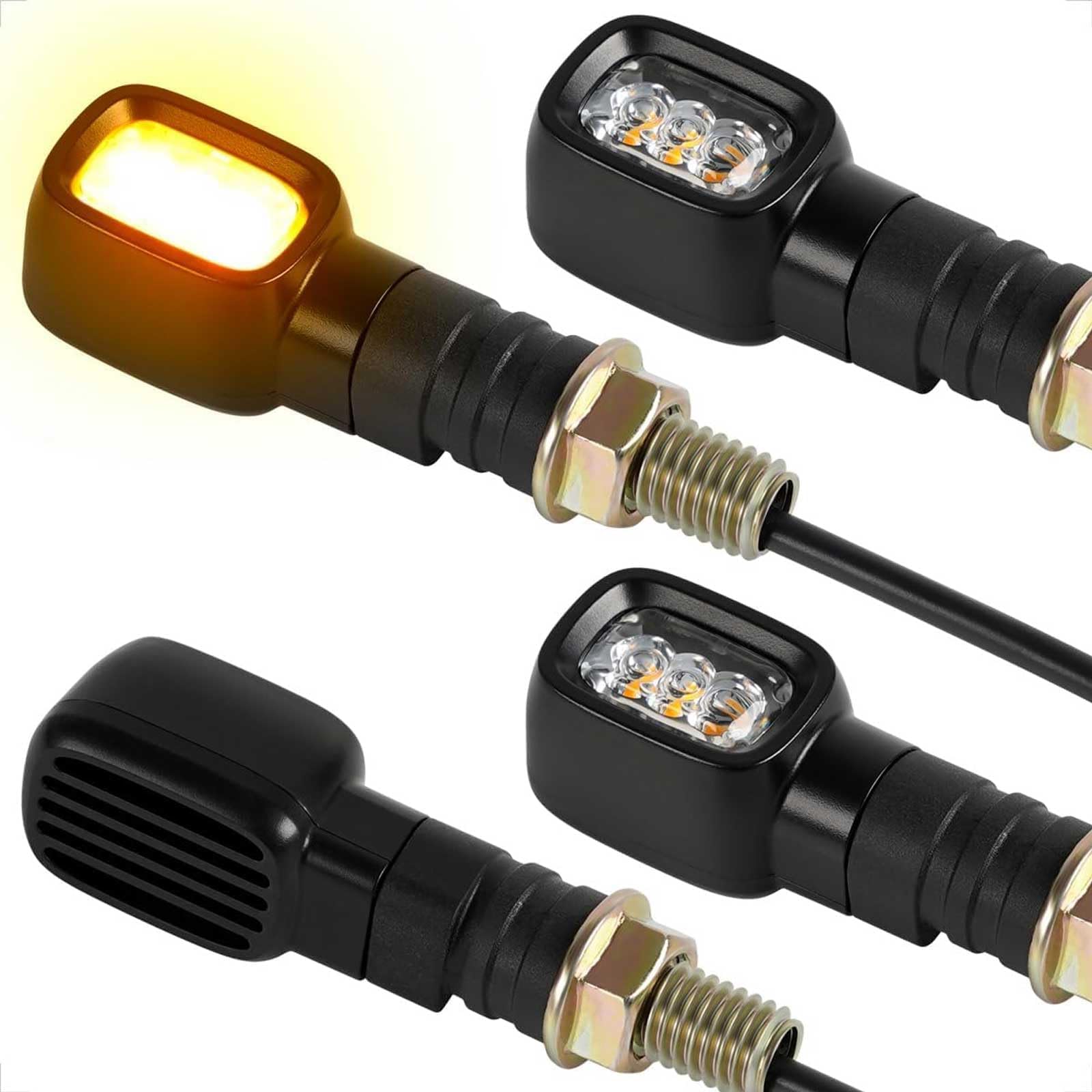 Миниатюрные светодиодные поворотники Evermotor для мотоцикла, высокая яркость, сертифицированы E24, соответствуют техосмотру, универсальные M10, 12В, маленькие указатели поворота