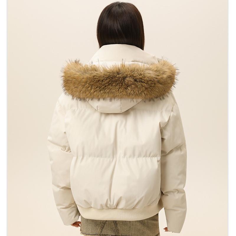 Men Women Cotton-padded Coat Women's Winter Hooded Parkas Fur Collar Thicken Warm Outerwear Cotton Coat Male Outdoor Parkas