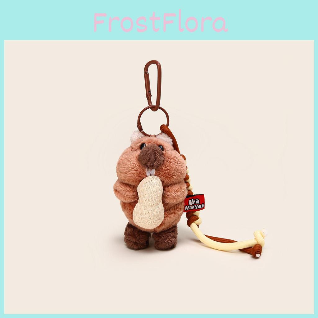 Cute Cartoon Eating Peanuts Groundhog Plush Toy Pendant Keychain For Bag Decor And Gifts