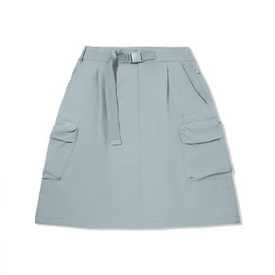 Li Ning ANB Collaboration Solid Color Mid Waist Versatile Breathable Casual Skirt Women Skirts Lead-Gray-Green ASKV260-3