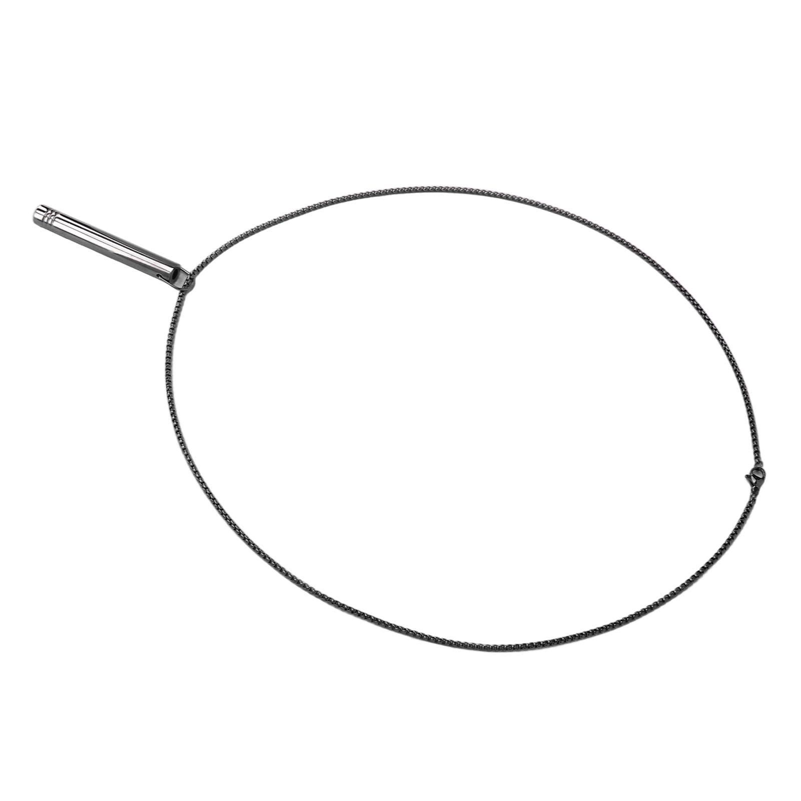 

Stress Relief Breathing Necklace Stylish Titanium Steel Pendant Necklace for Women Men Black чорний