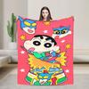 Shinchans Sleep Cartoon Blanket Cover Coral Fleece Plush  Super Soft Throw Blankets For Outdoor Travel Bedroom Quilt