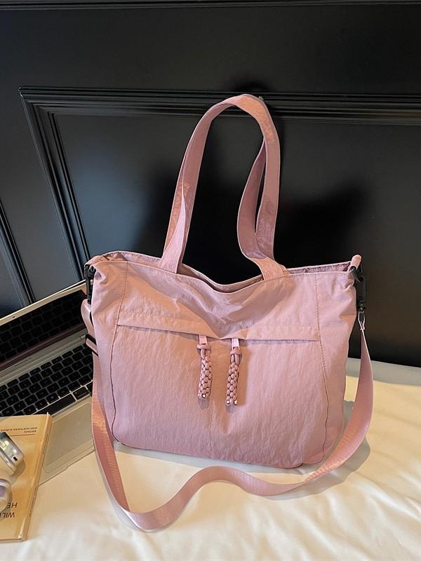 Minimalist Nylon Tote Bag With Top Zipper For Daily Commuting And Casual Wear