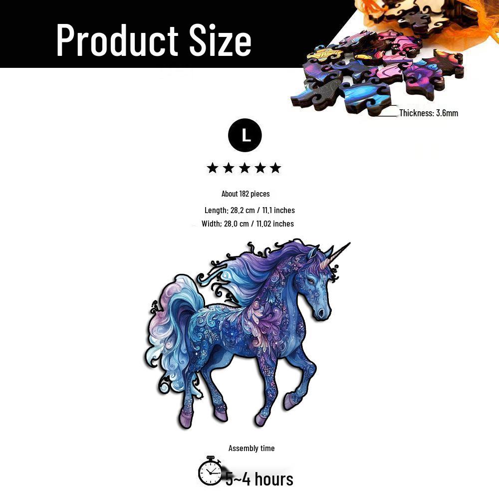 HOOLOOG Dream Unicorn Wooden Puzzle Toy - Original Brain-Teaser Educational Money Box