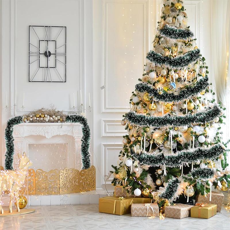 1/2Pcs Christmas Green Metallic Wire Wreath Christmas Tree Decoration Ceiling Hanging Ornament New Year Party Home Decor Navidad