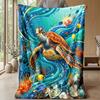 Oceanic Adventure Theme blanket Lightweight Warm Flannel Blanket Decorative Throw Blanket for Home Decoration