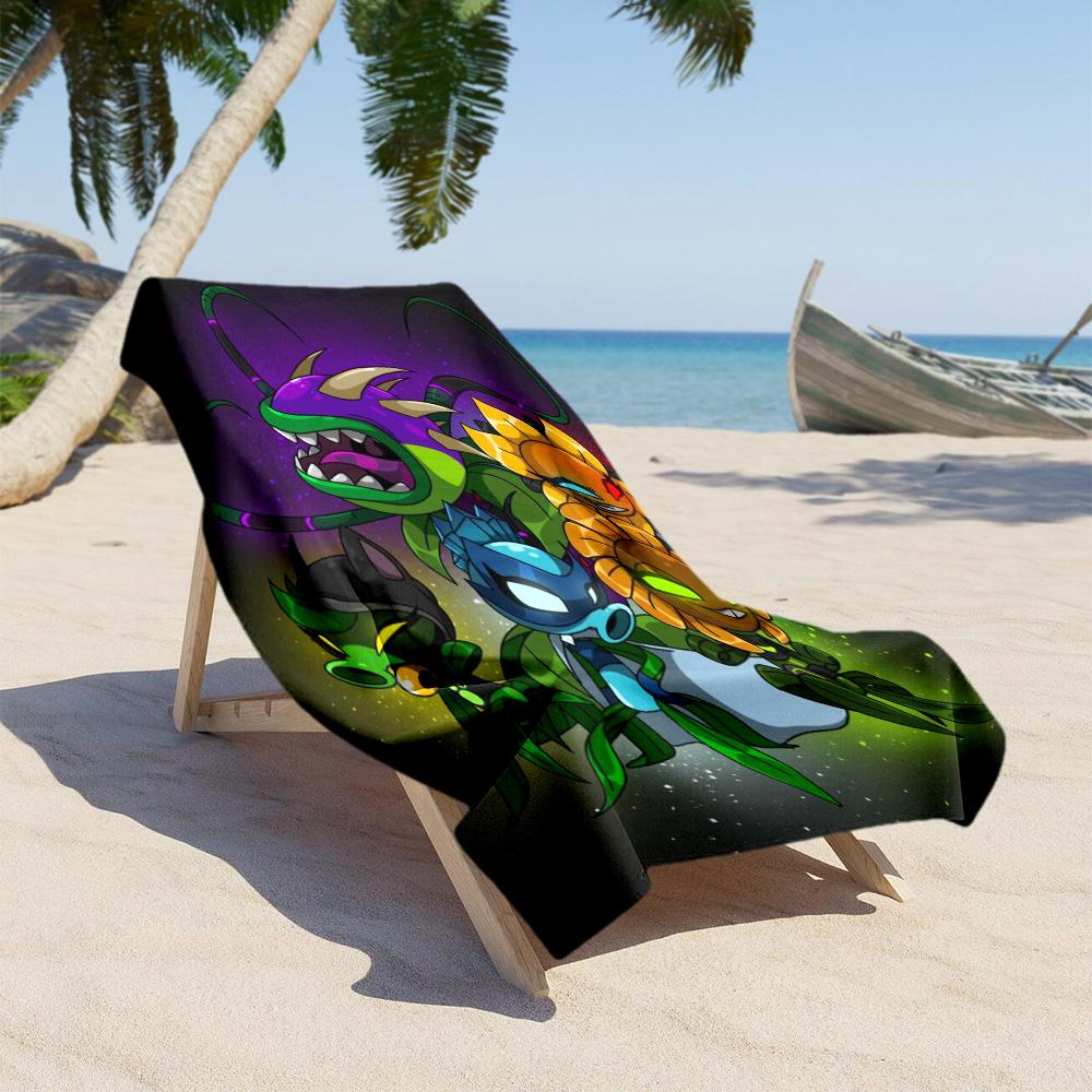 Plants Vs. Zombies Beach Towel High Absorbency & Quick-Dry Comfortable Lightweight