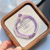 4Mm High Quality Natural Amethyst White Crystal Design Multi-Circle Bracelet Bracelet