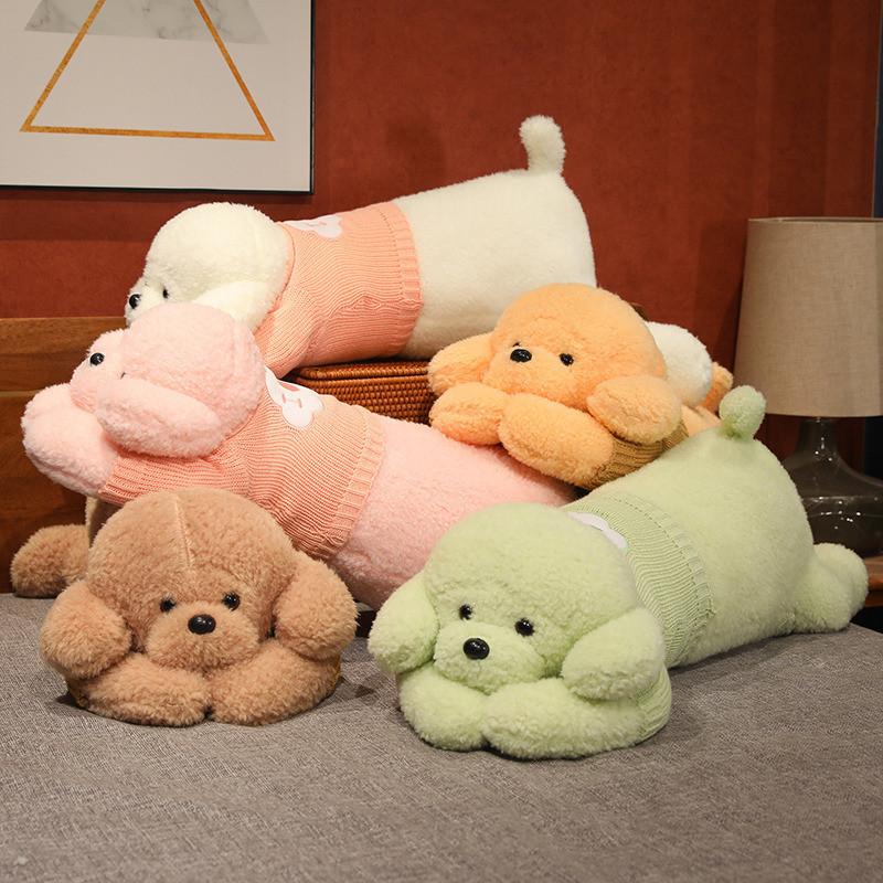 Wear Lying Sweater Dog Plush Toy Stuffed Animal Doll Decorations Kids Gifts