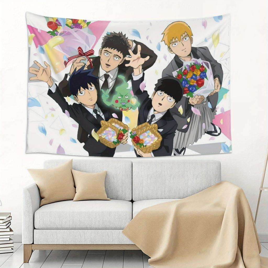 1pc Mob Psycho 100 Anime Tapestry Wall Hanging for Bedroom Living Room Birthday Party Decor Anime Fan Gift