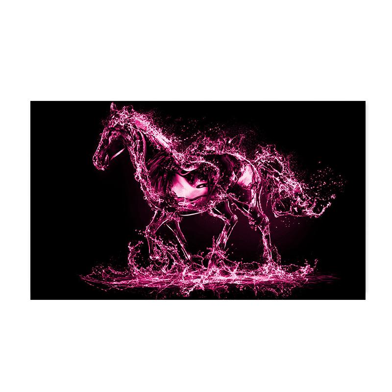 Pictură pe pânză cu trei cai care alergă, postere și imprimeuri de artă cu animale, pictură modernă, imagini de perete, pentru decorarea camerei de zi