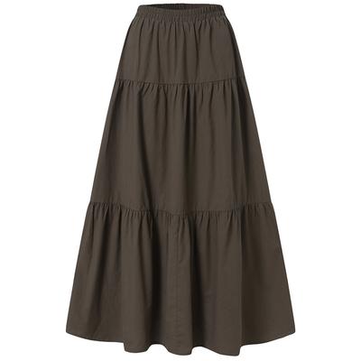 Jarní Léto Dámská sukně Peplum Ležérní Dlouhá sukně Hladká sukně Vintage styl skládaná poloviční sukně