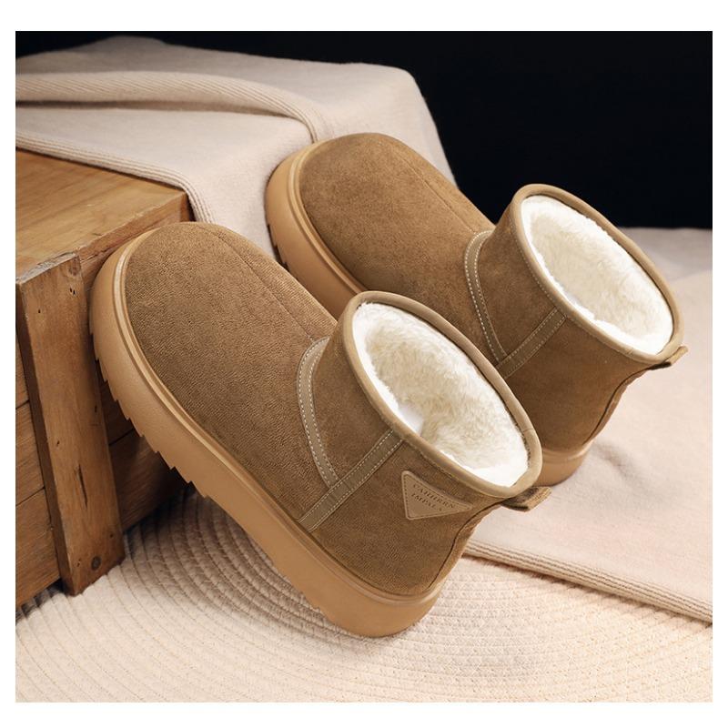 Autumn Winter Couple's Capibala Snow Boots Small Milk Bag Warm Thick-soled Large-toe Men's Shoes