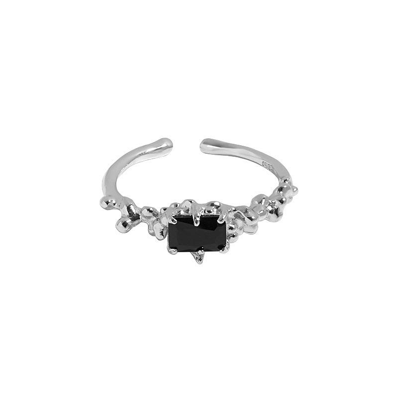 

Black And Stunning White Textured Zircon Ring For Women And Men Adjustable Size Perfect For Use Daily