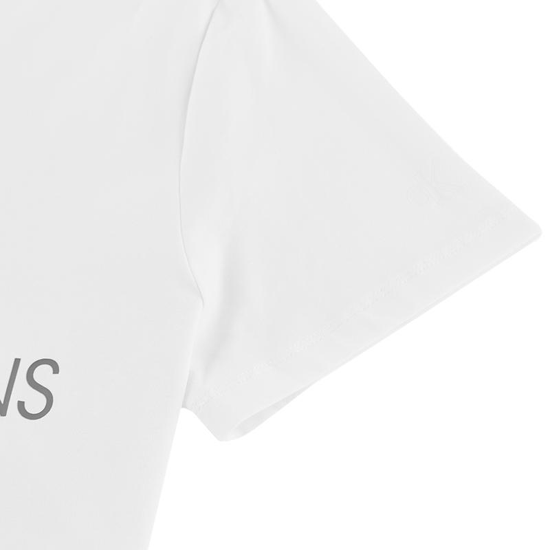 Calvin Klein Letter Print Breathable Short Sleeve Cropped Top Unisex tops White J314764YAF