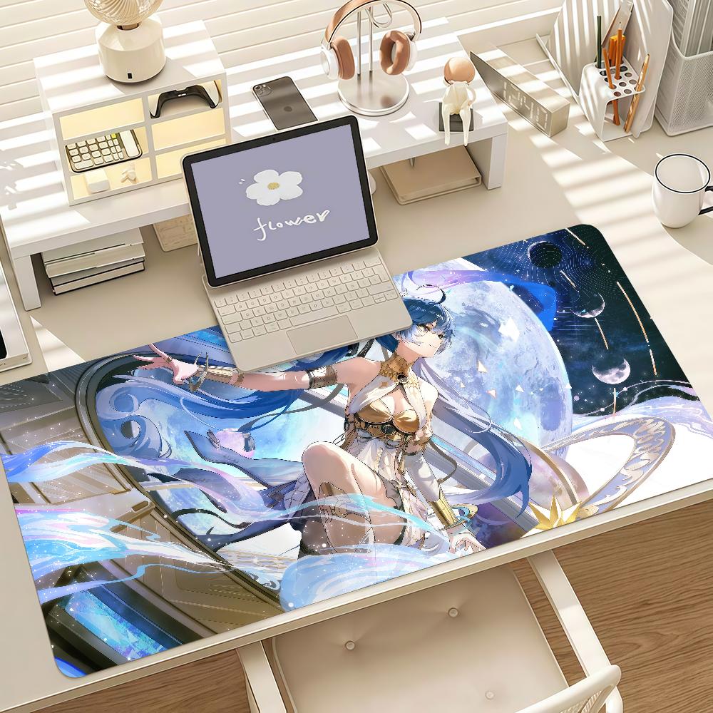 Wuthering Waves Iuno Anime Large Gaming Mouse Pad Antislip Rubber Desk Mat Keyboard Pad Laptop Computer Home Gaming Desktop