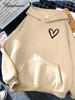 2025 Autumn/Winter New Women's Trendy Brand Casual Heart Shaped Hoodie Outdoor Sports Jogging Comfortable Versatile Coat