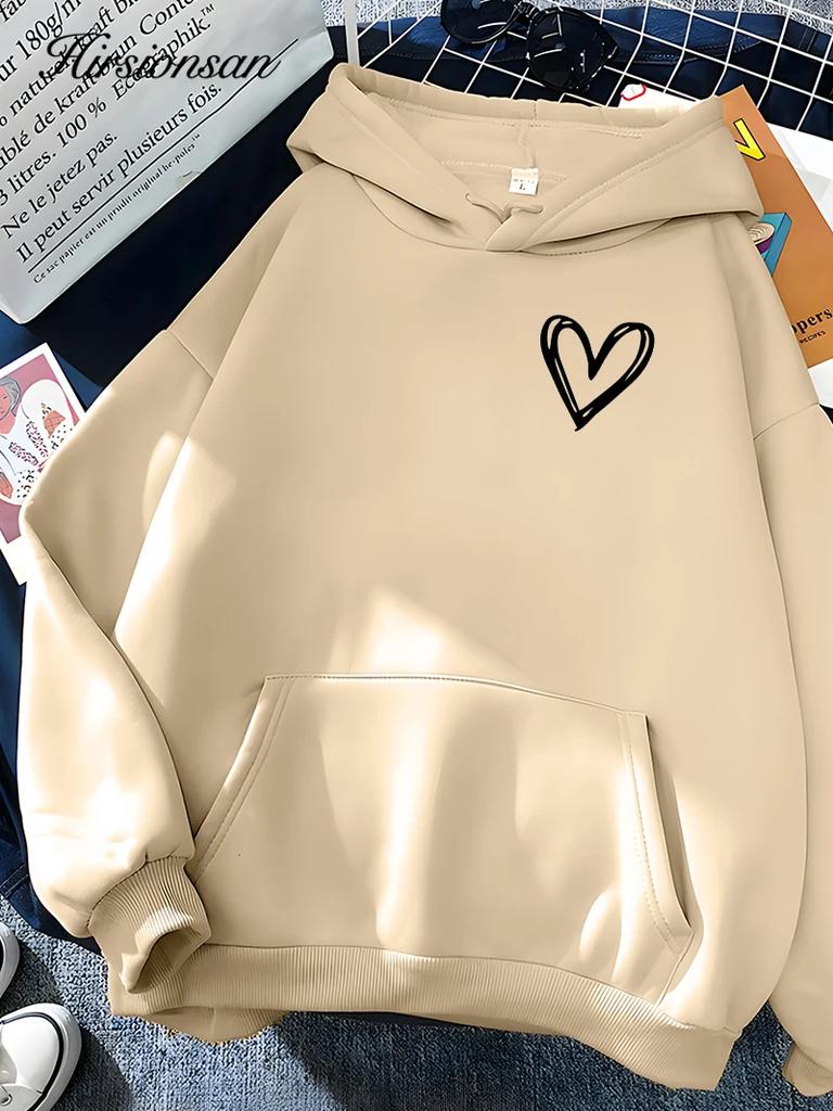 2025 Autumn/Winter New Women's Trendy Brand Casual Heart Shaped Hoodie Outdoor Sports Jogging Comfortable Versatile Coat