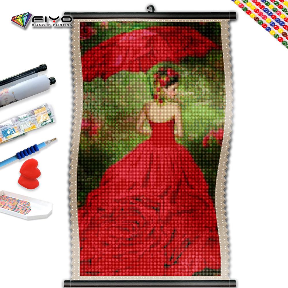 

5D DIY Рамка Алмазная картина Красная юбка Девушка Полная квадратная вышивка Красивый портрет Мозаика Креативные хобби Настенные картины