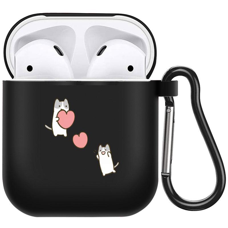 קריקטורה חמוד חיות מחמד כלב חתול בעל חיים ינשוף צמח פרחי אפל עבור אפל AirPods 2 3 כיסויי אוזניות חסינות זעזועים שחורות AirPods Pro Funds Cover