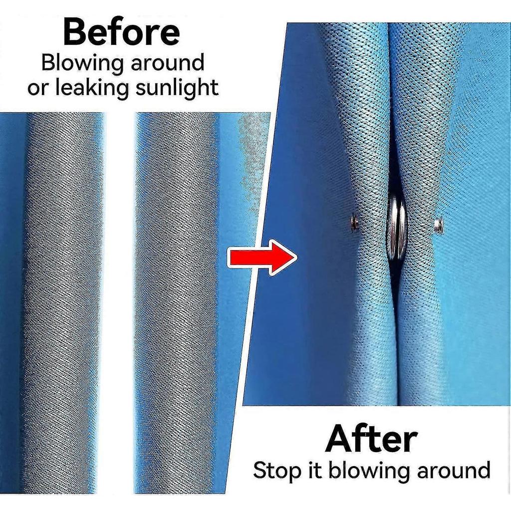 10pcs Curtain Magnets Closure, Curtain Weights Magnets With Back Tack, Prevent Lights From Leaking Button - RiRi
