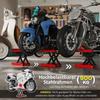 500KG Motorcycle Lift Scissor Jack, Height Adjustable Motorbike Stand with Anti-Slip Wide Deck