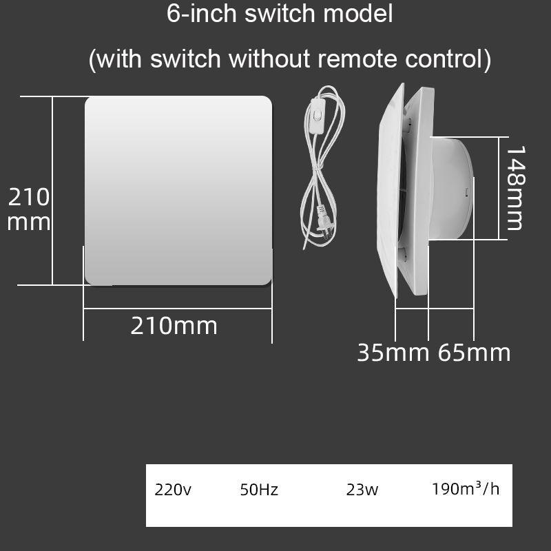 4/6 Inch High Speed Exhaust Fan Kitchen Window Airflow Air Cleaning Fan Toilet Bathroom Ventilator Extractor
