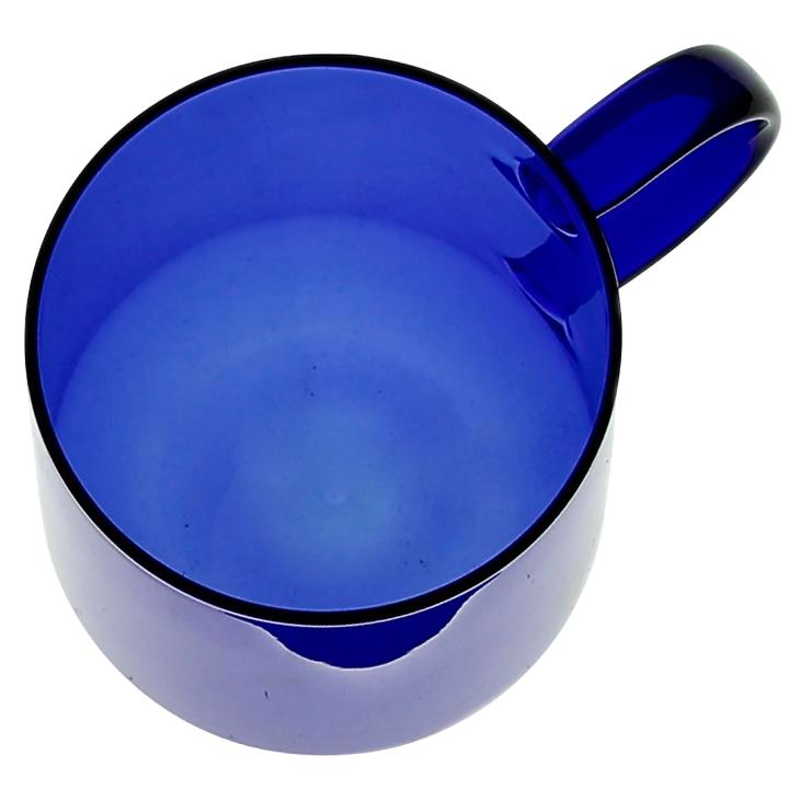 GLASS MUG FOR COFFEE AND TEA 310 Ml. 8.7 Cm NAVY BLUE