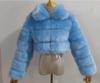 Cappotto da donna in finta pelliccia di volpe europea, Patchwork, Manica lunga