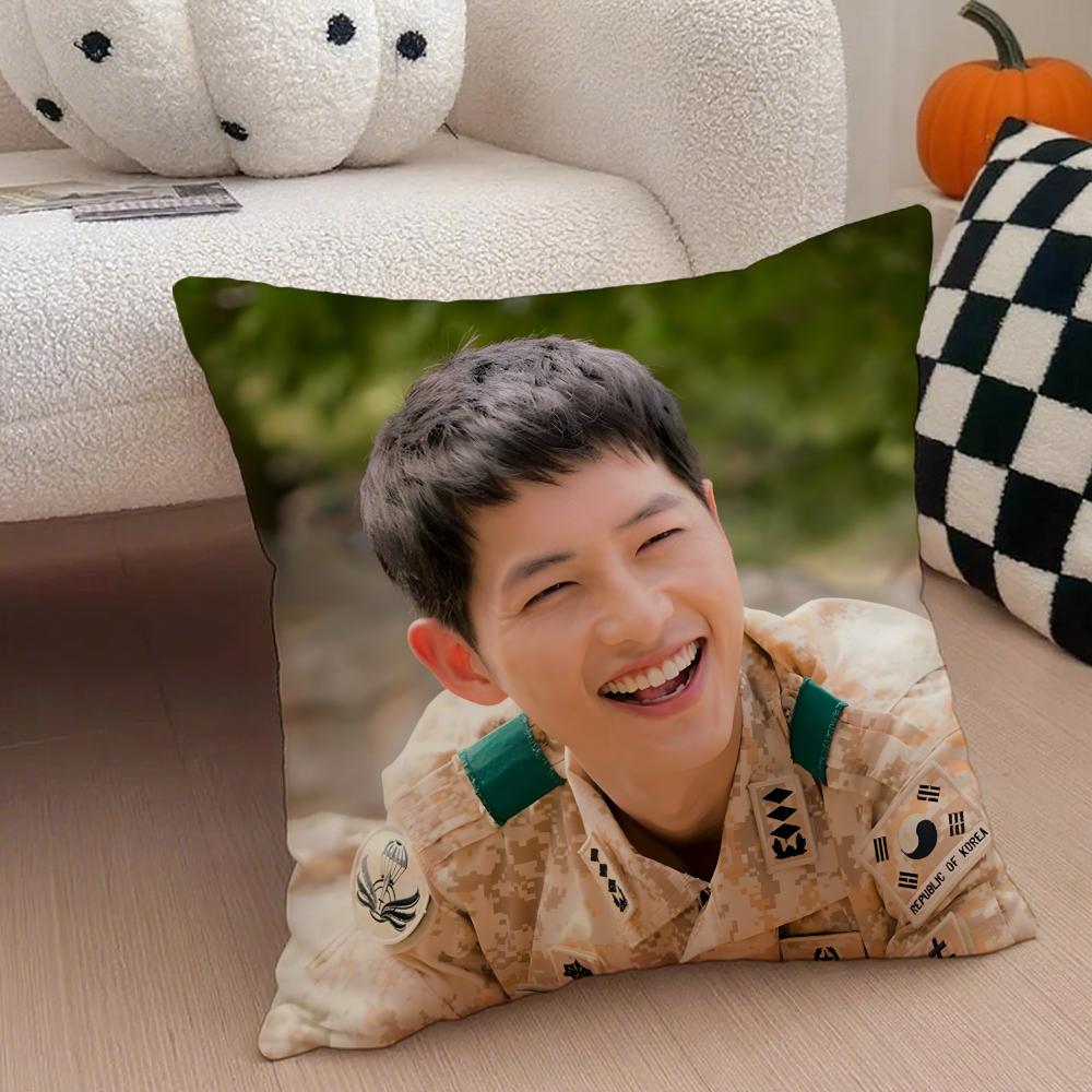 Handsome Talented Korean Actor SSong Joongki Cushion Cover Throw Pillow Cover Hidden Button Durable Polyester Chair Cushion