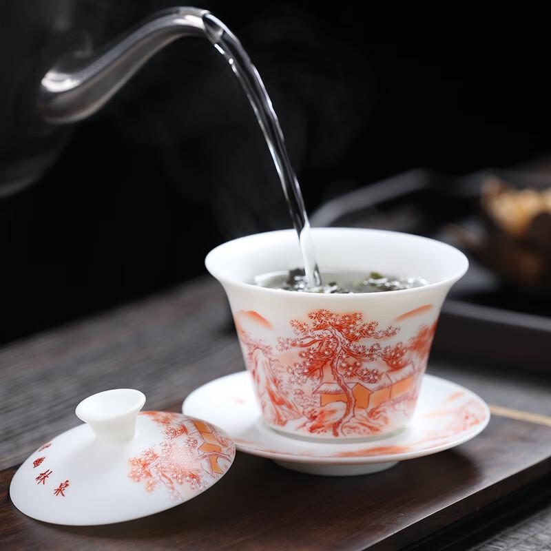 Chinese White Porcelain Sancai Gaiwan