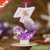 Mermaid Tail Birthday Candles With Starfish, Number Candles, Creative Cake Decorations For Birthday Party, Diy Party Decoration