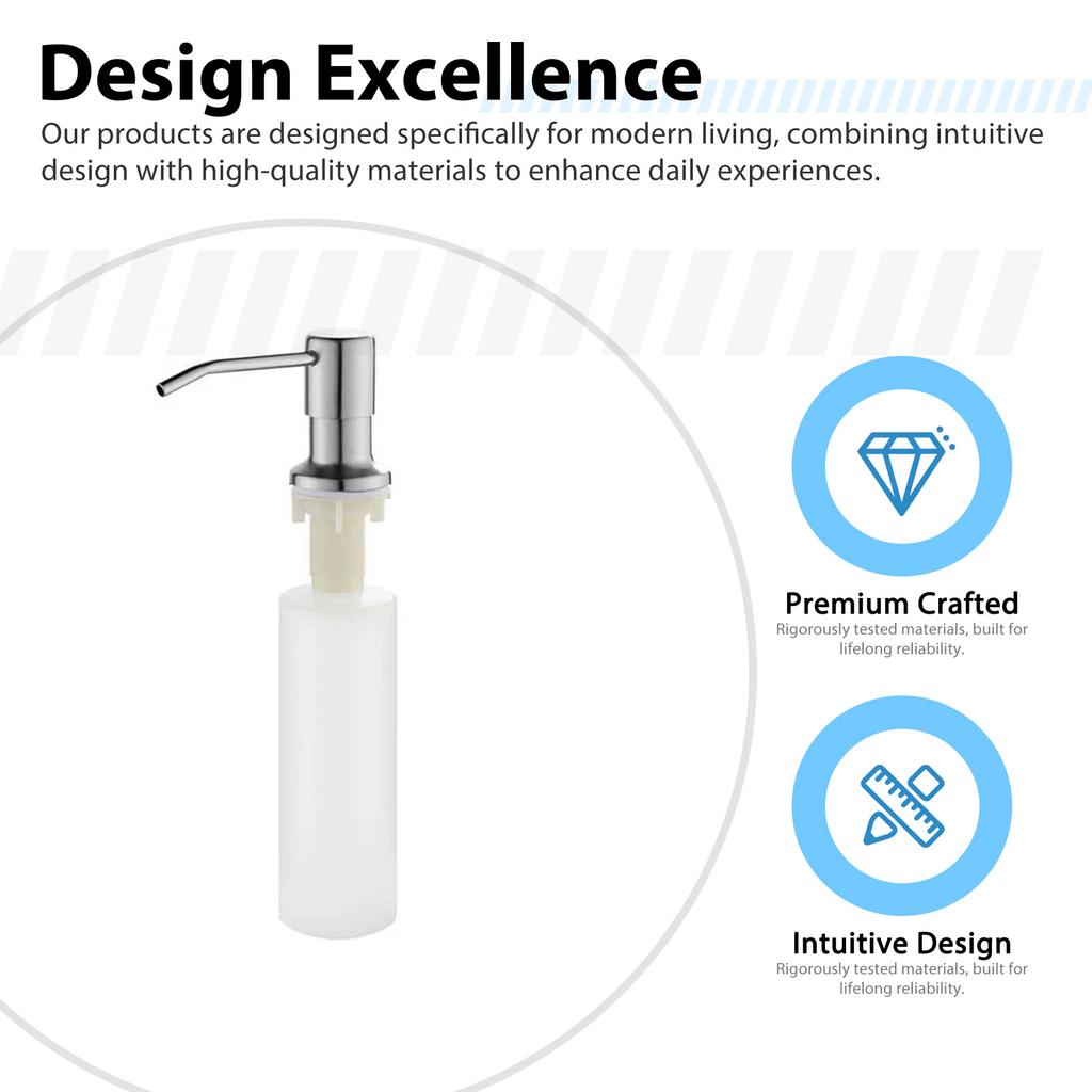 Stainless Steel Soap Dispenser Liquid Soap Dispenser Pump with 350ml Bottle Suitable for Home Restaurant