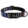 Personalisierte Nylon-Hundeleine Kostenlose Individuelle Haustier-ID-Halsbänder Verstellbare Welpen-Hundehalsband Gravierter Name für Kleine Mittlere Große Hunde