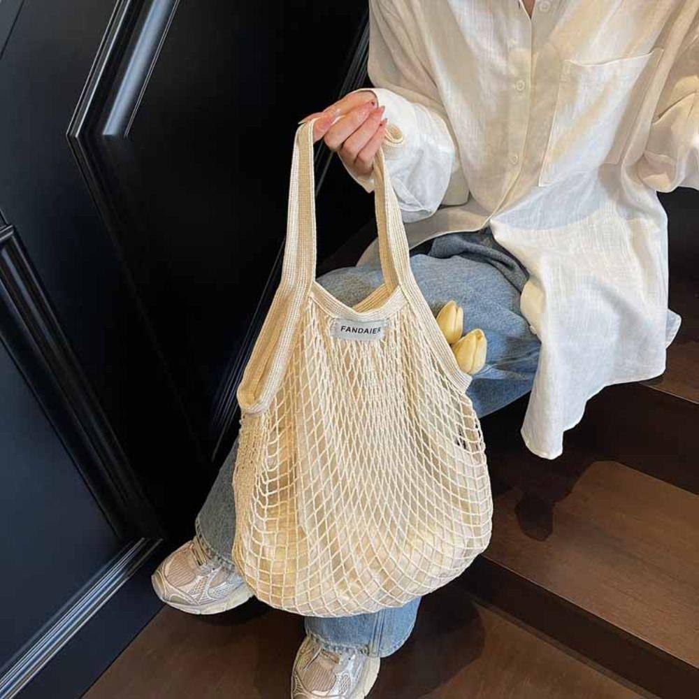 Korean Style Hollow Woven Shoulder Bag Large Capacity Summer Beach Tote Bags  Swimming
