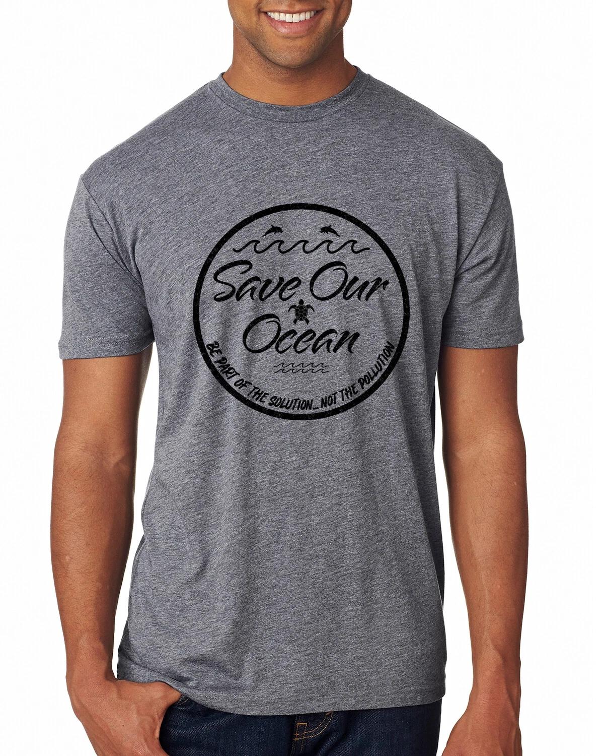 Save Our Ocean Be Part of The Solution Outdoor Men Premium Tri Blend T- Shirt 2XL