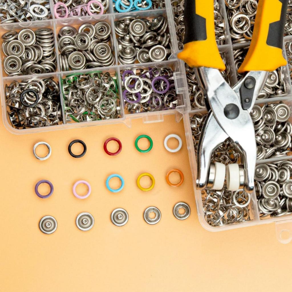 200set 11mm Metal Snap Button Fasteners With Tool Plier For Clothing Shoes Bags Craft Projects Garments And Accessories