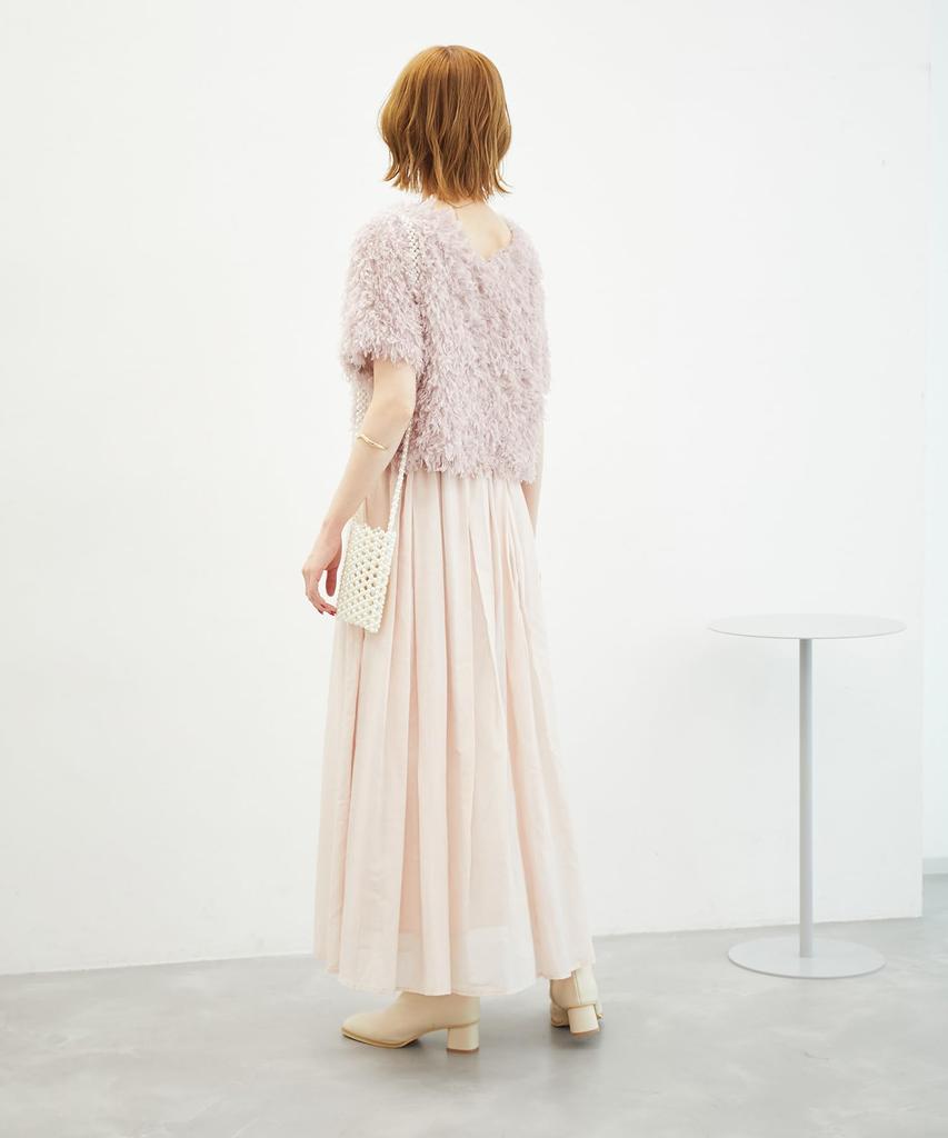 ROPE PICNIC Emur Fringe Half Sleeve Beige 38 Top/2-Way (28)