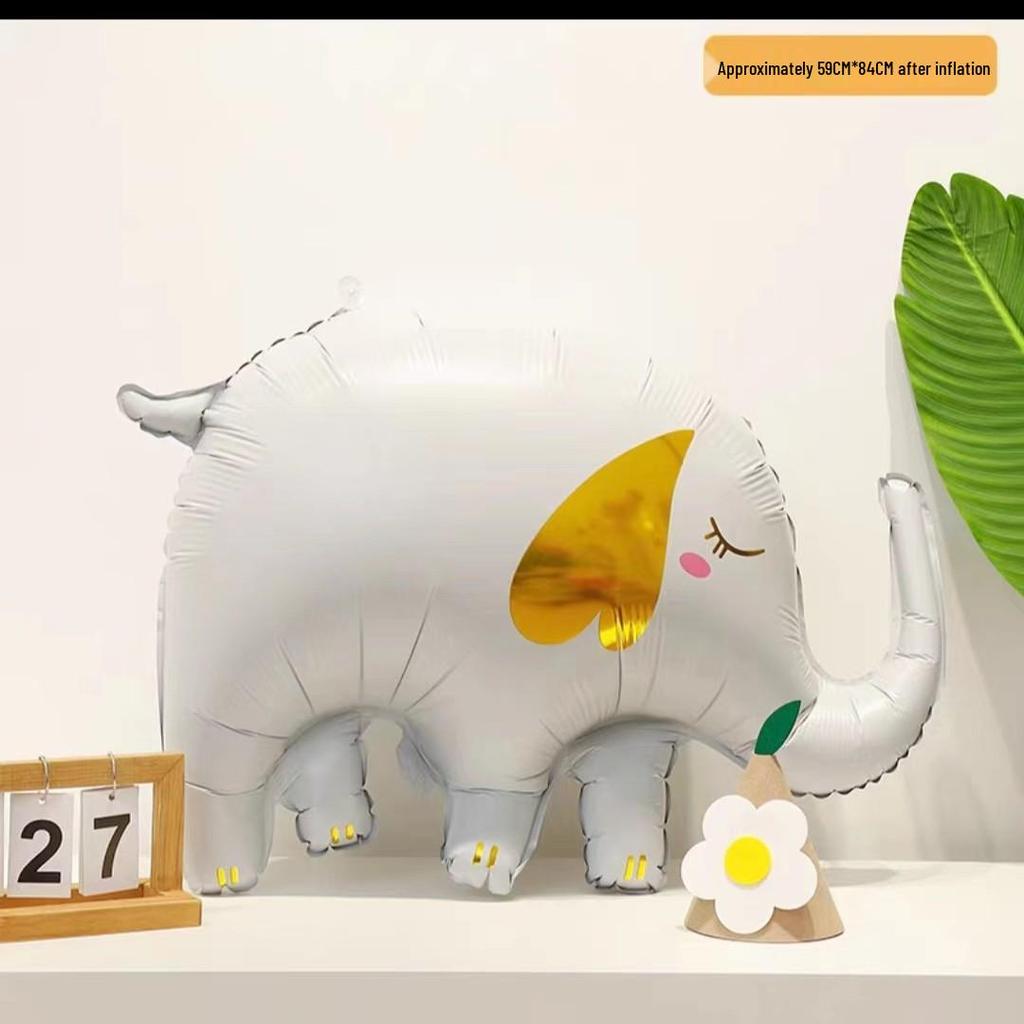 Baby Birthday & Back-to-School Cartoon Animal Balloons for Kids' Party - Giraffe & Elephant Theme