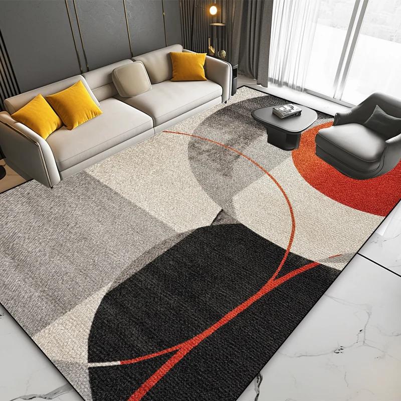 European Modern Geometric Large Living Room Carpets Abstract Stripe Bedroom Washable Rugs Cloakroom Lounge Non-slip Mat for Kids