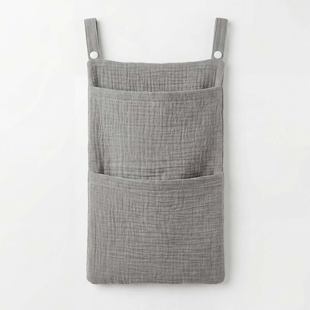 

Pure Cotton Baby Crib Hanging Bag Multifunctional Newborn Supplies Storage Bag for Stroller New Pure Cotton Baby Hanging Bag сірий колір